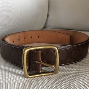 Brown coach belt, copper buckle